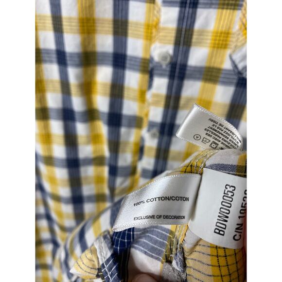 Cutter & Buck Yellow plaid short sleeve button down shirt size 2X big and tall - Picture 5 of 5